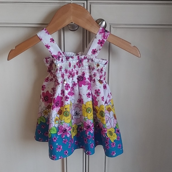 Newberry Flowered/Sparkly Summer Dress Size 6Month - Picture 3 of 8